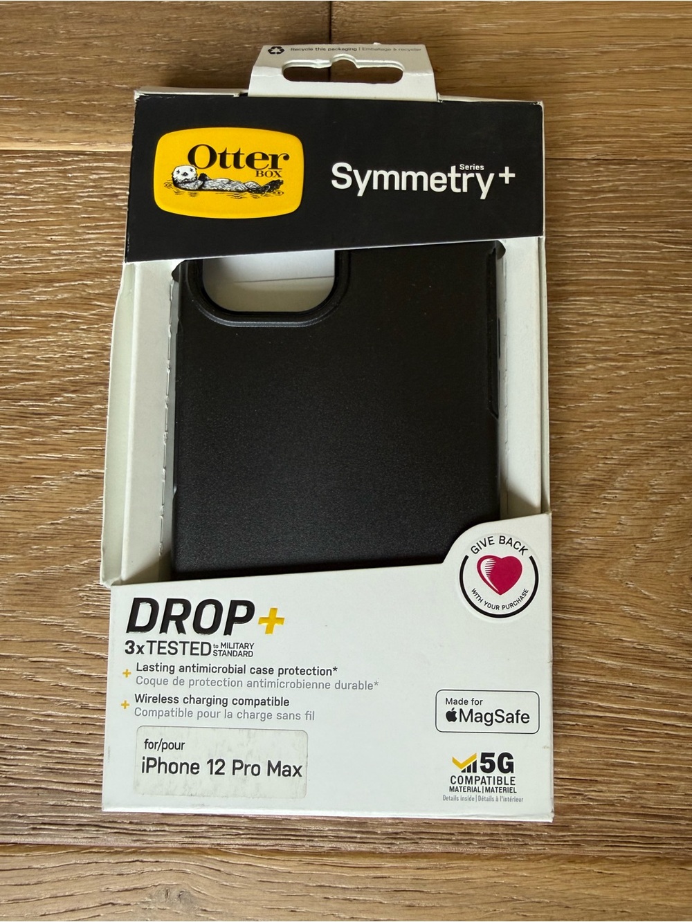 New OtterBox Symmetry+ Black iPhone 12 Pro Max Case Black